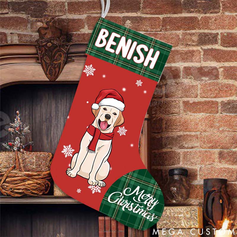 Personalized Dog Lover Sending You Pugs and Kisses this Christmas Christmas Stockings