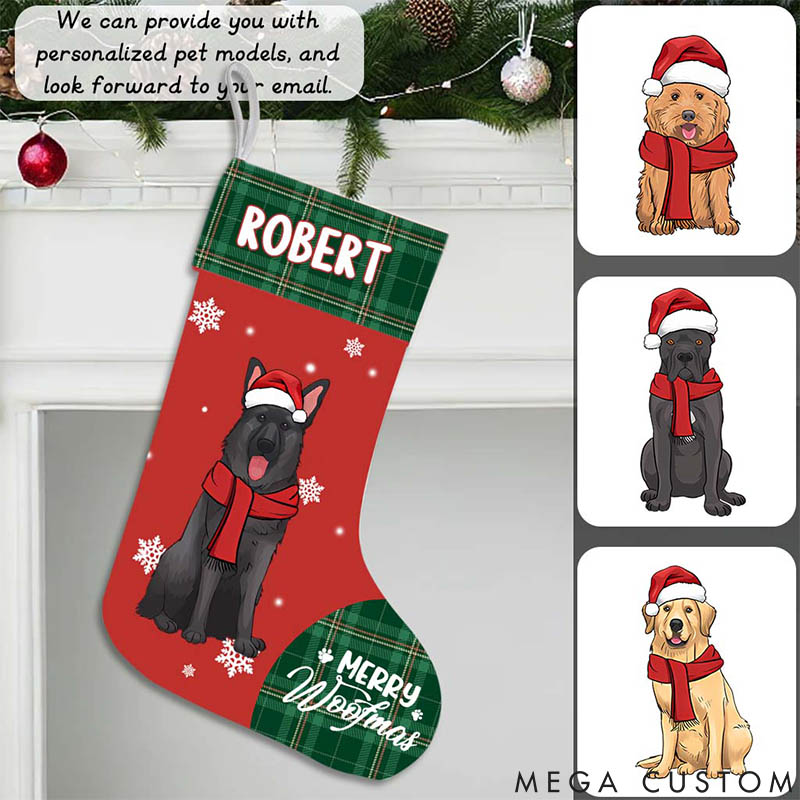 Personalized Dog Lover Sending You Pugs and Kisses this Christmas Christmas Stockings