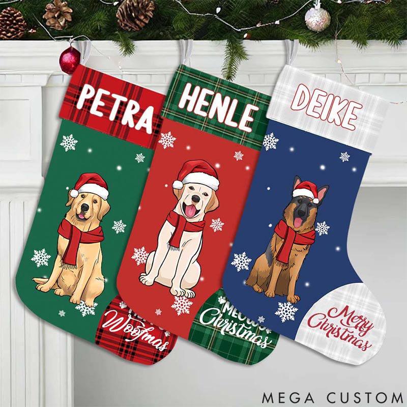 Personalized Dog Lover Sending You Pugs and Kisses this Christmas Christmas Stockings