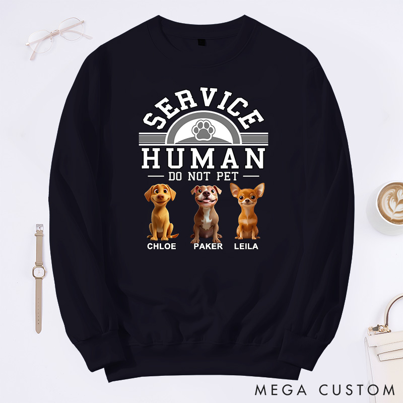Personalized Dog Lover Service Human Cartoon Classic Sweatshirts