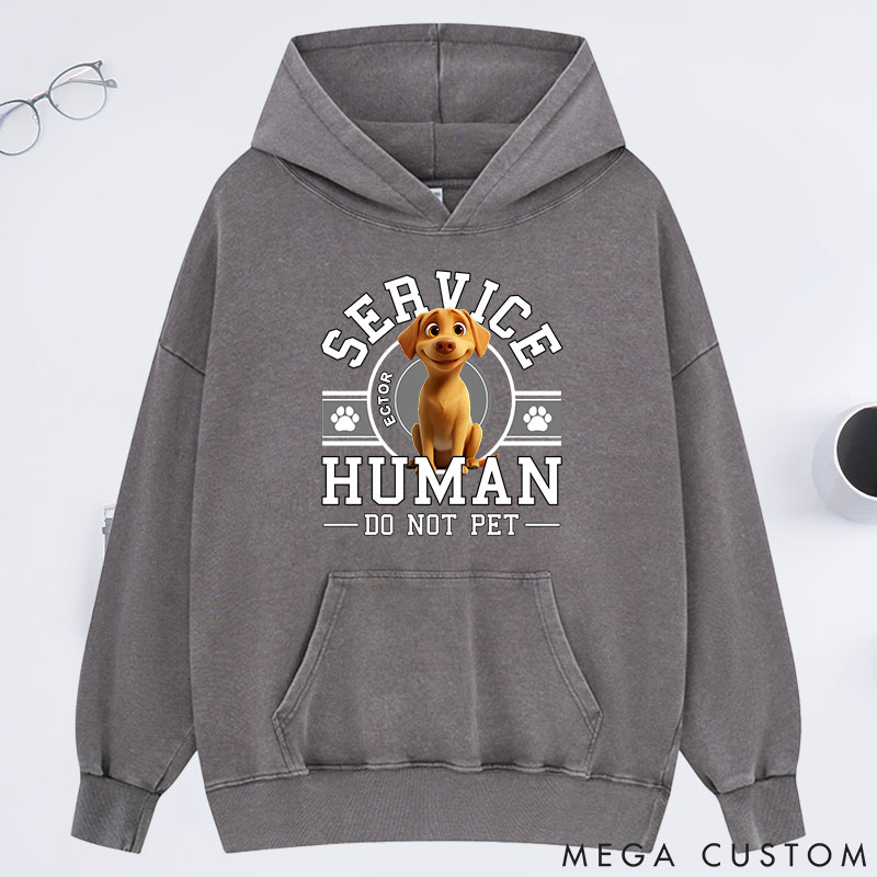 Personalized Dog Lover Service Human Cartoon Classic Washed Hoodies