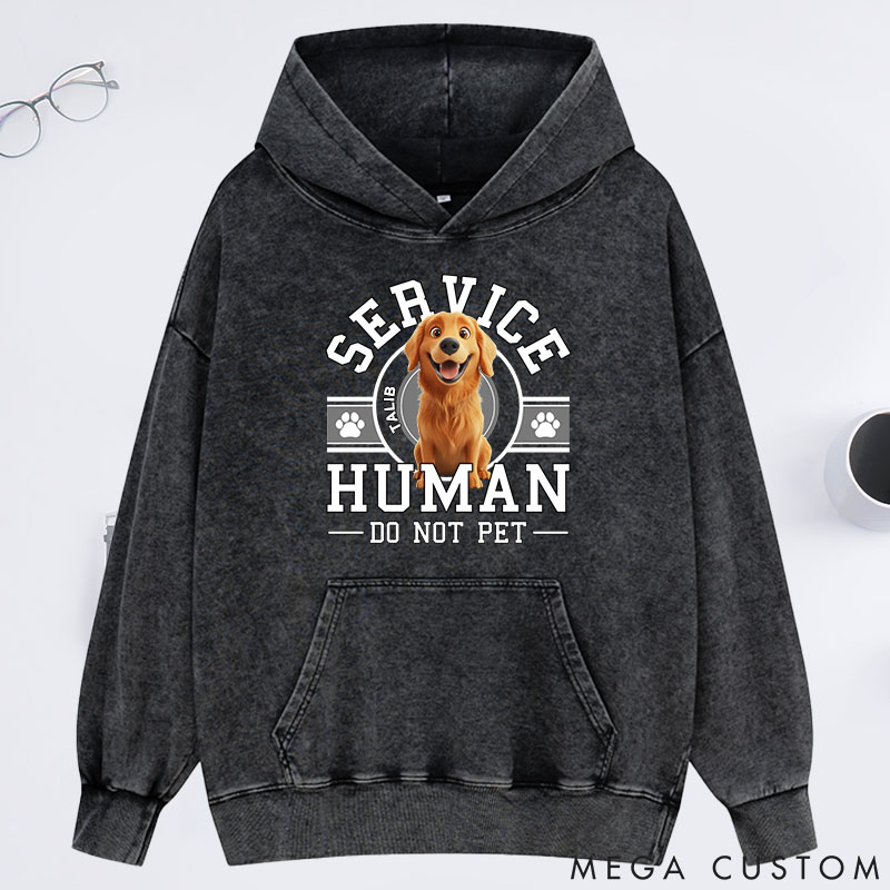 Personalized Dog Lover Service Human Cartoon Classic Washed Hoodies