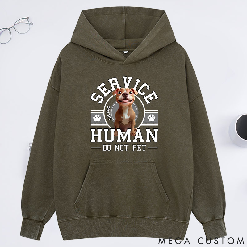 Personalized Dog Lover Service Human Cartoon Classic Washed Hoodies