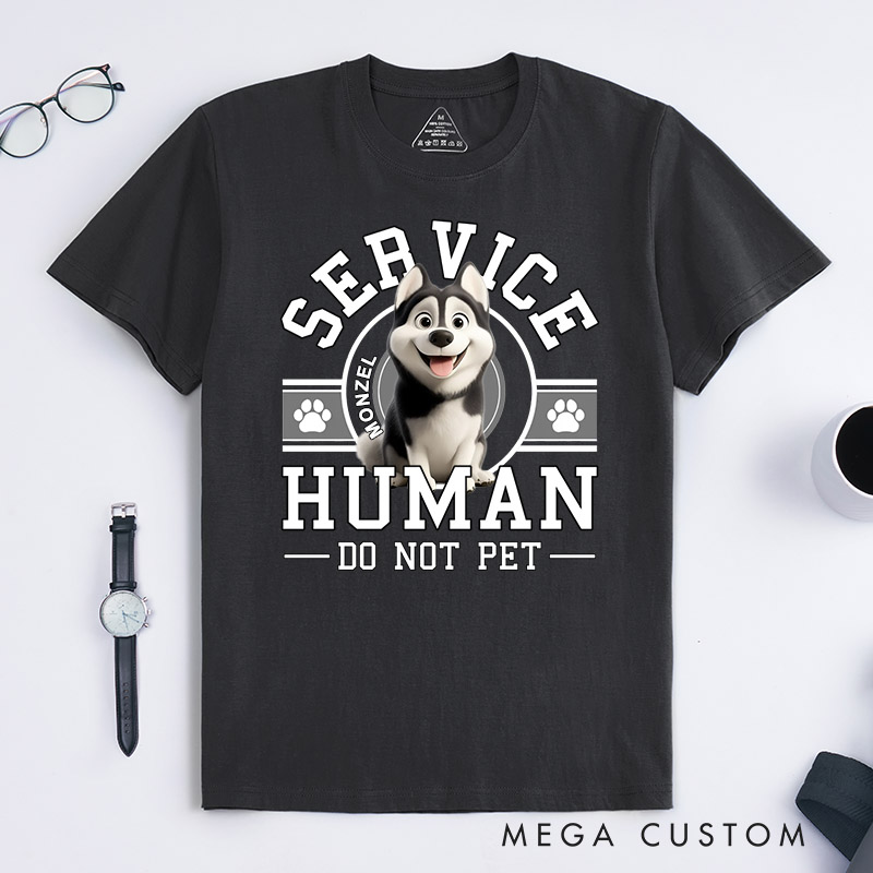 Personalized Dog Lover Service Human Cartoon T-Shirt