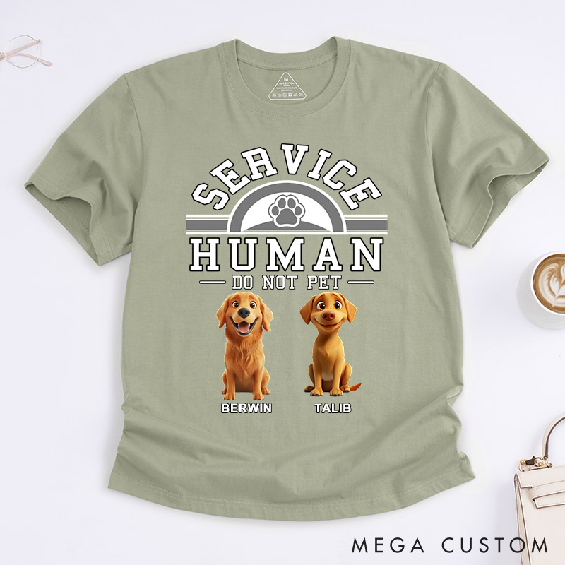 Personalized Dog Lover Service Human Cartoon T-Shirt