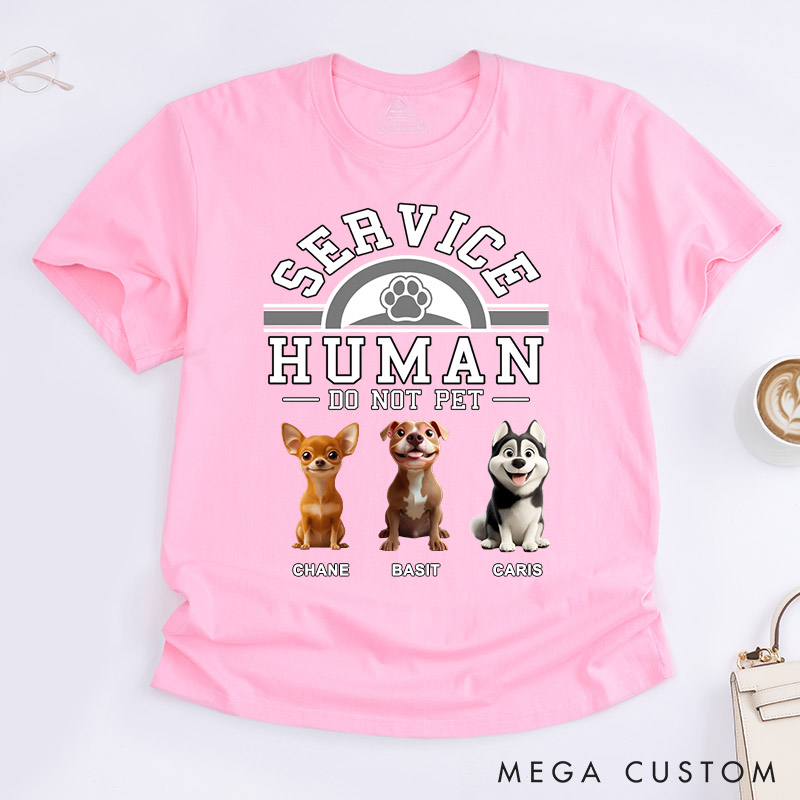 Personalized Dog Lover Service Human Cartoon T-Shirt