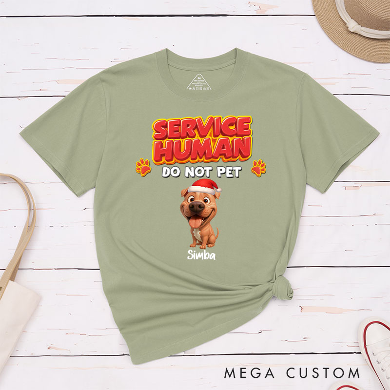 Personalized Dog Lover Service Human Christmas T-Shirt