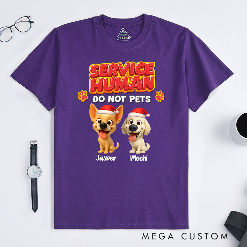 Personalized Dog Lover Service Human Christmas T-Shirt