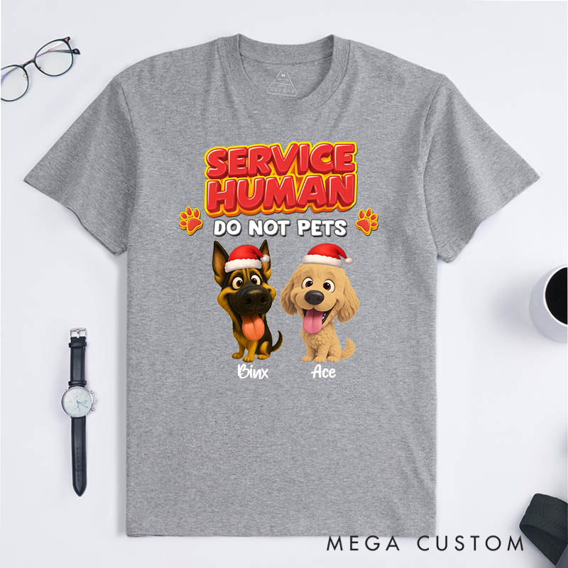 Personalized Dog Lover Service Human Christmas T-Shirt