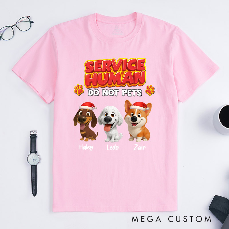 Personalized Dog Lover Service Human Christmas T-Shirt