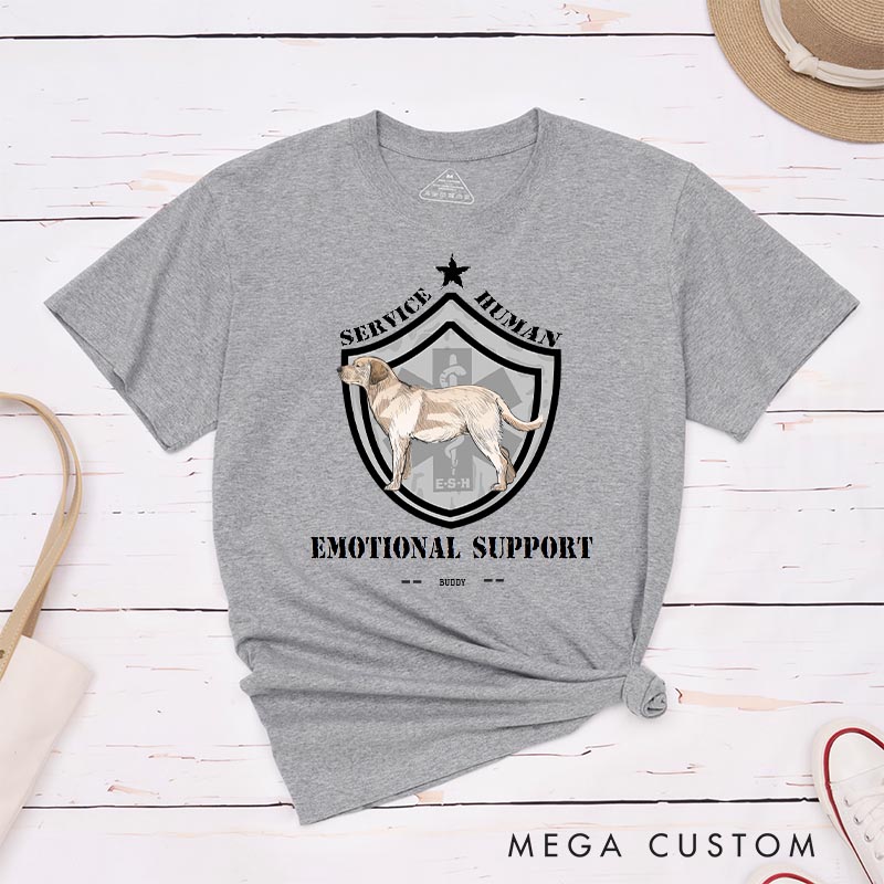 Personalized Dog Lover Service Human Emotional Support T-Shirt