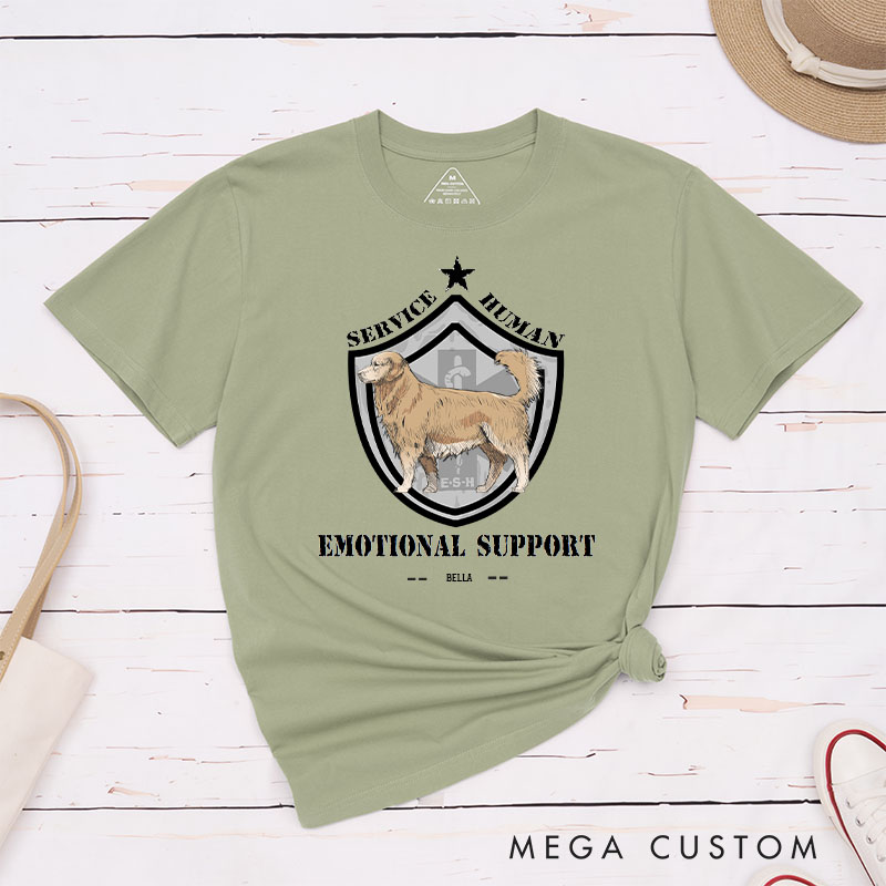 Personalized Dog Lover Service Human Emotional Support T-Shirt