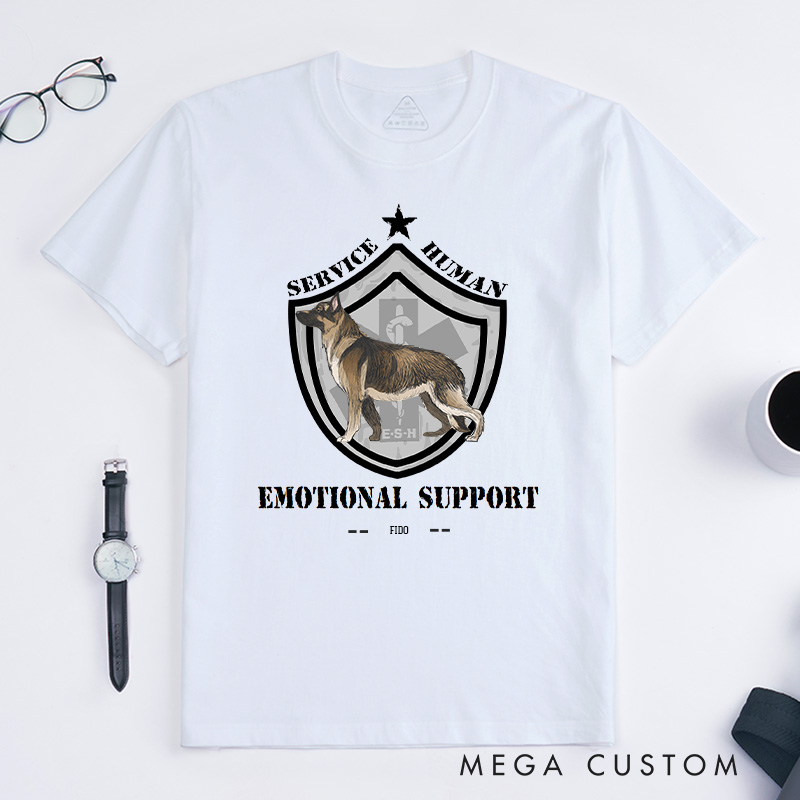 Personalized Dog Lover Service Human Emotional Support T-Shirt
