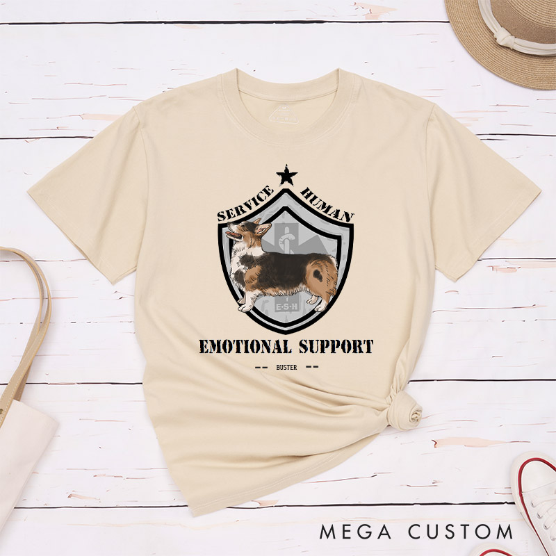 Personalized Dog Lover Service Human Emotional Support T-Shirt