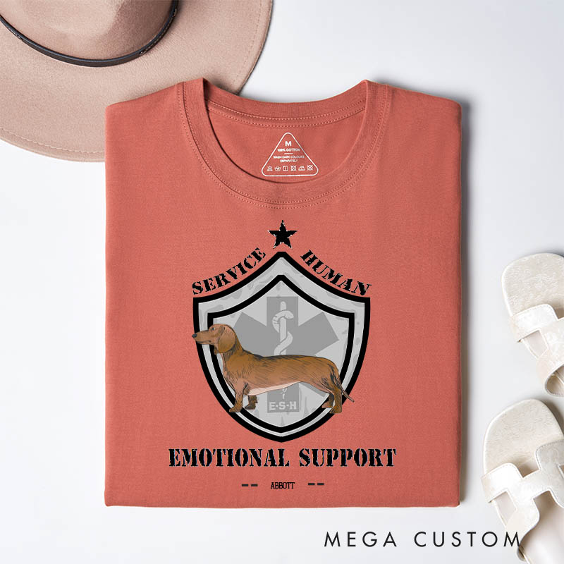 Personalized Dog Lover Service Human Emotional Support T-Shirt