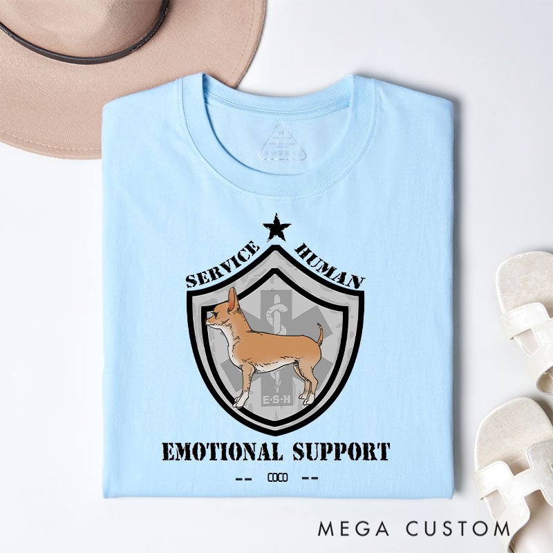 Personalized Dog Lover Service Human Emotional Support T-Shirt