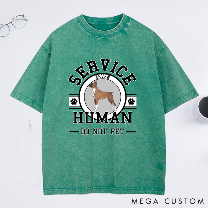 Personalized Dog Lover Service Human Washed T-Shirt