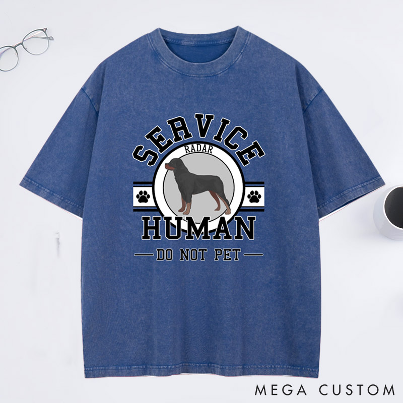 Personalized Dog Lover Service Human Washed T-Shirt