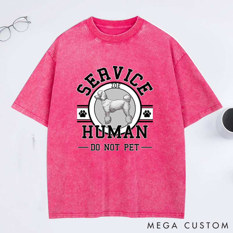 Personalized Dog Lover Service Human Washed T-Shirt