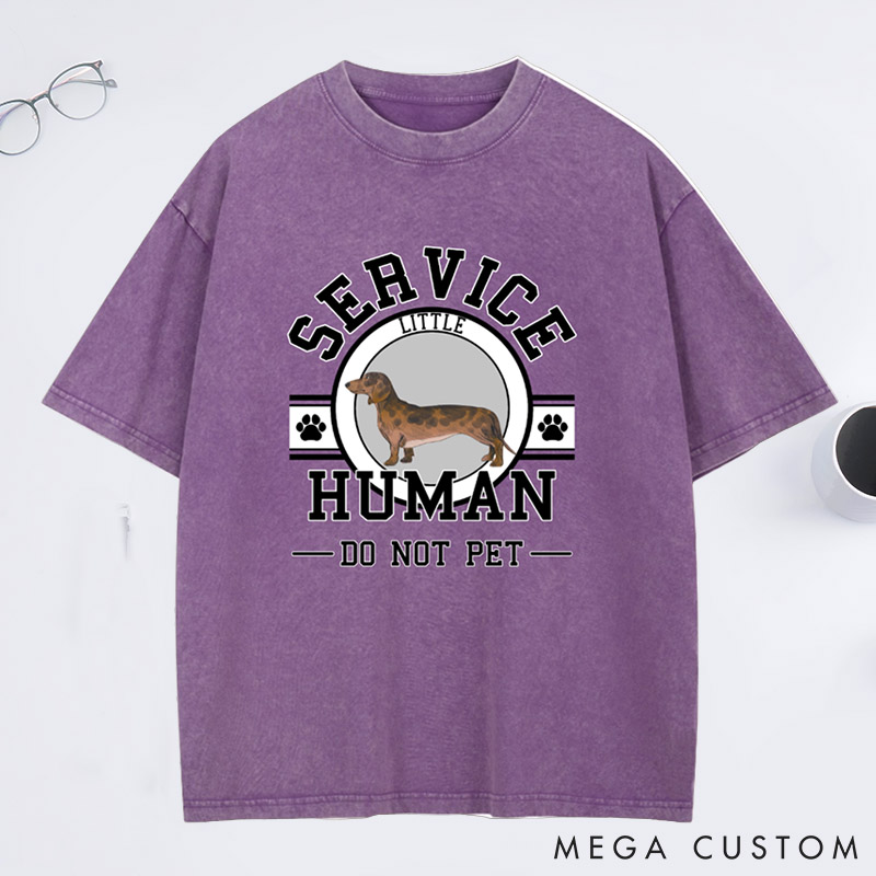 Personalized Dog Lover Service Human Washed T-Shirt