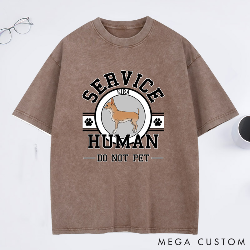 Personalized Dog Lover Service Human Washed T-Shirt