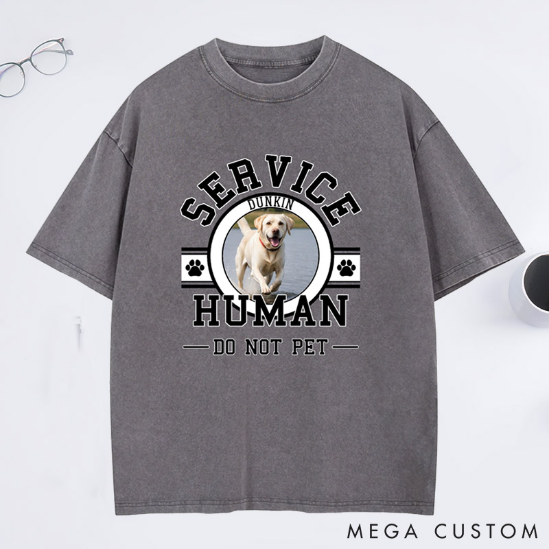 Personalized Dog Lover Service Human Washed T-Shirt