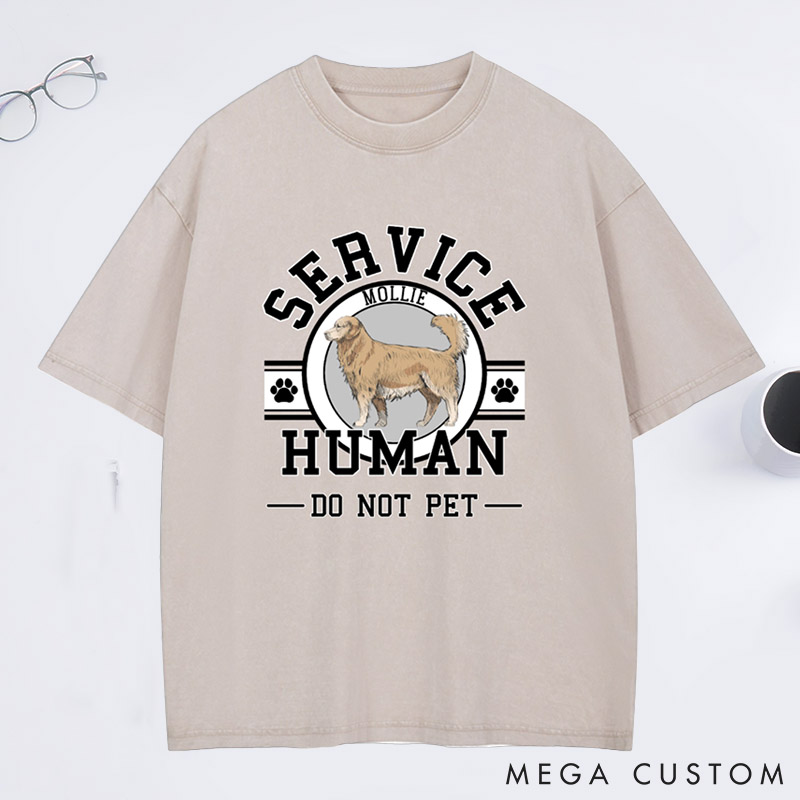Personalized Dog Lover Service Human Washed T-Shirt