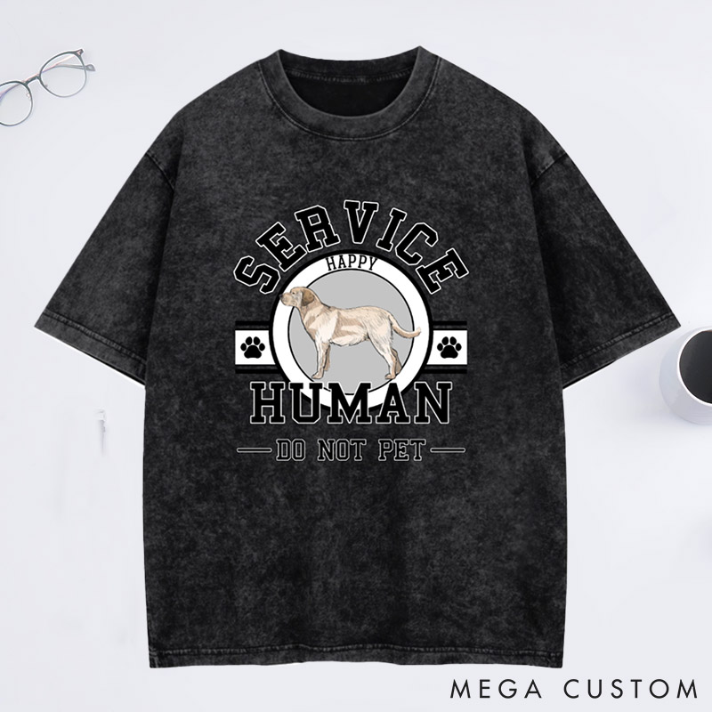 Personalized Dog Lover Service Human Washed T-Shirt