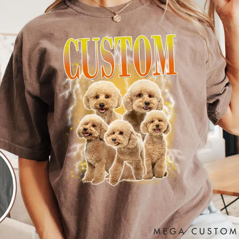 Personalized Dog Lover Service Vintage Dog Portrait Washed T-Shirt
