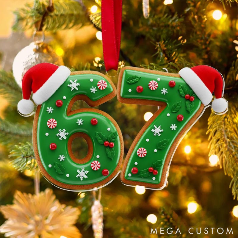 Personalized Dog Lover Six Seven Teen Slang Funny Tree Decor Funny Teen Grandkid Gift Christmas Ornament