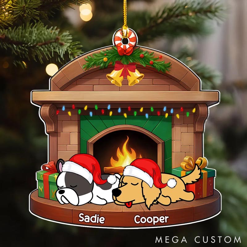 Personalized Dog Lover Sleeping Dog Christmas Ornament