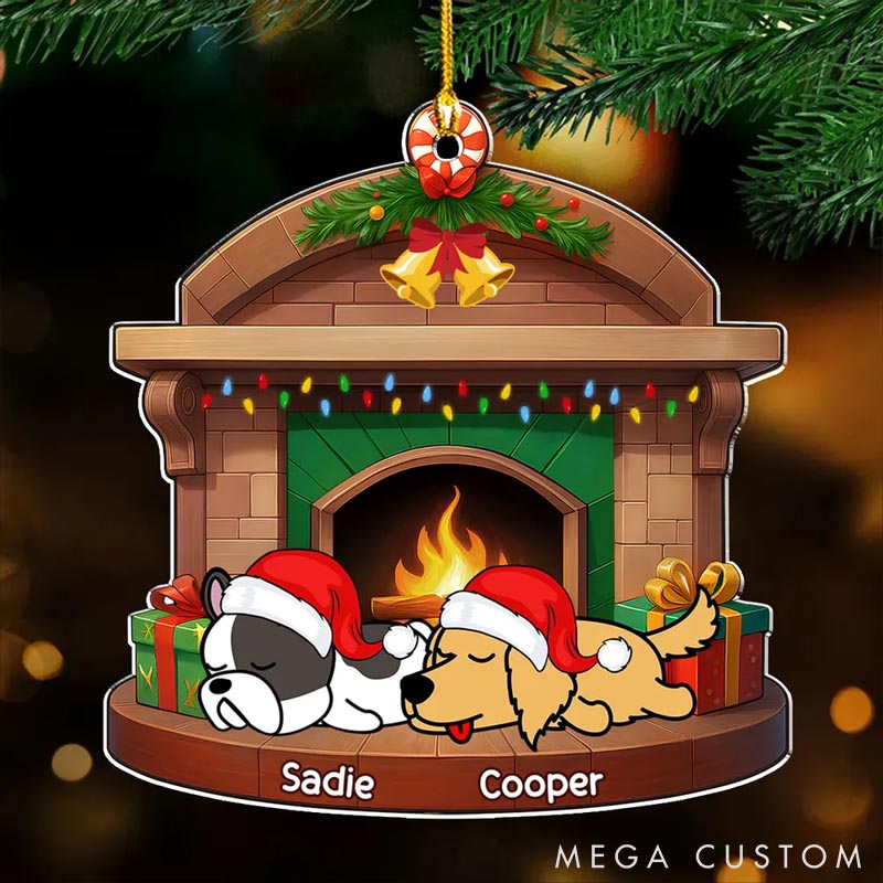 Personalized Dog Lover Sleeping Dog Christmas Ornament