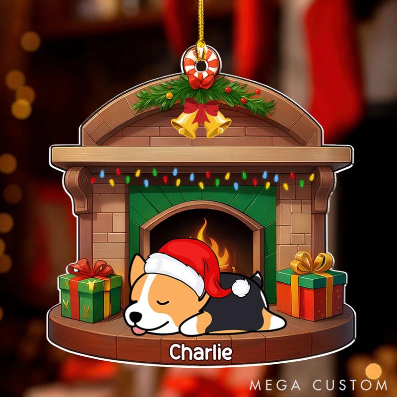 Personalized Dog Lover Sleeping Dog Christmas Ornament