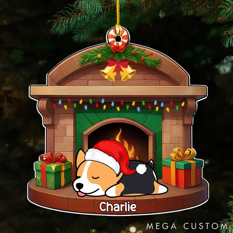 Personalized Dog Lover Sleeping Dog Christmas Ornament