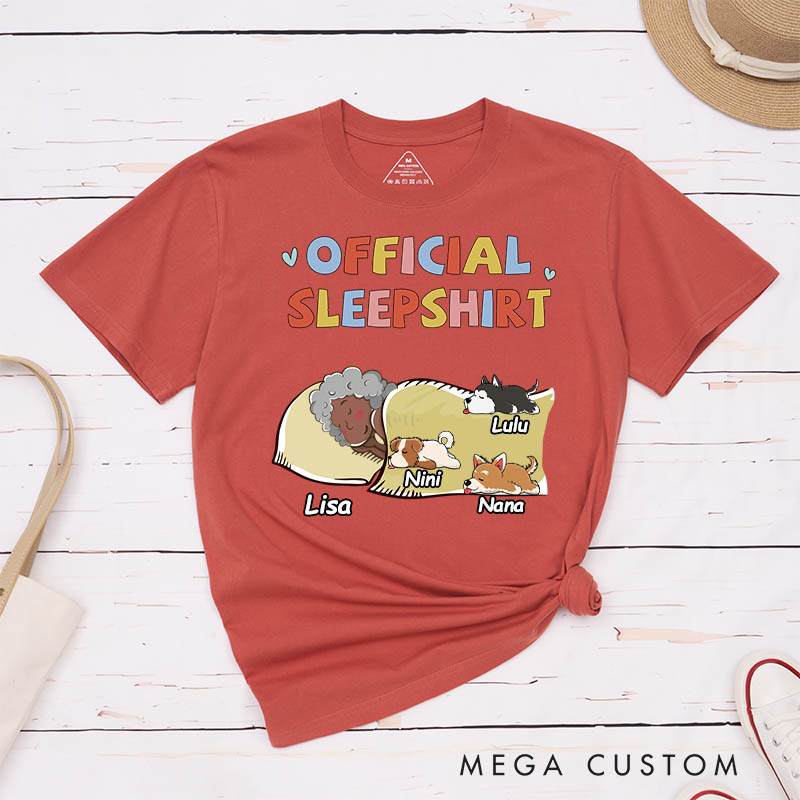 Personalized Dog Lover Sleeping Dog T-Shirt