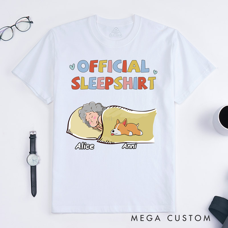 Personalized Dog Lover Sleeping Dog T-Shirt