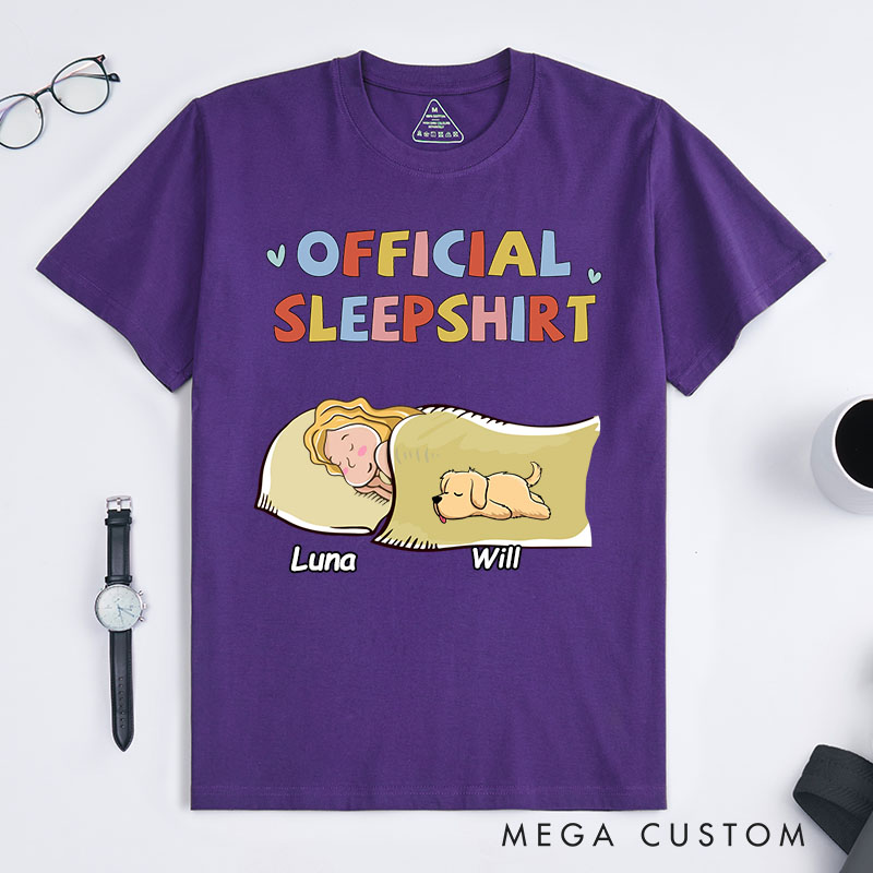 Personalized Dog Lover Sleeping Dog T-Shirt
