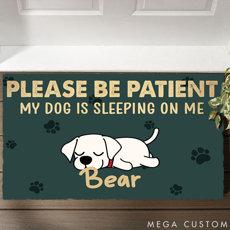 Personalized Dog Lover Sleeping on Me Doormat