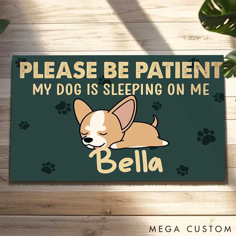 Personalized Dog Lover Sleeping on Me Doormat