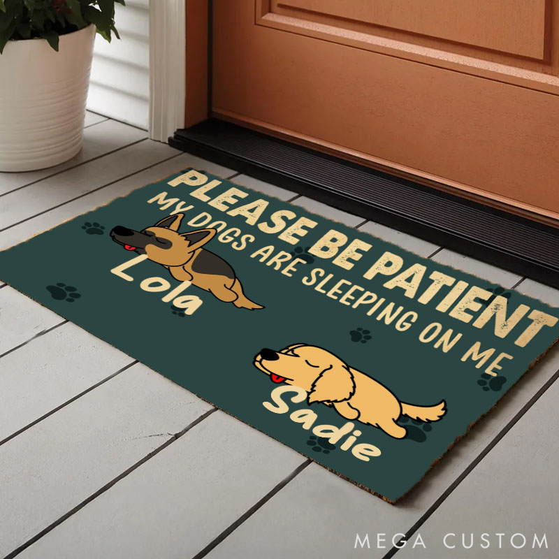 Personalized Dog Lover Sleeping on Me Doormat