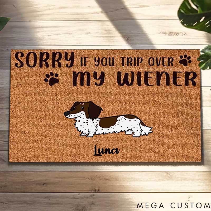 Personalized Dog Lover Sorry If You Trip Over My Wieners Doormat