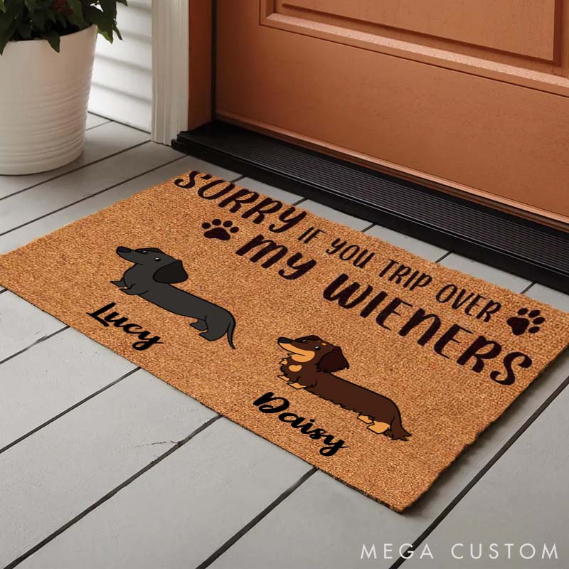 Personalized Dog Lover Sorry If You Trip Over My Wieners Doormat