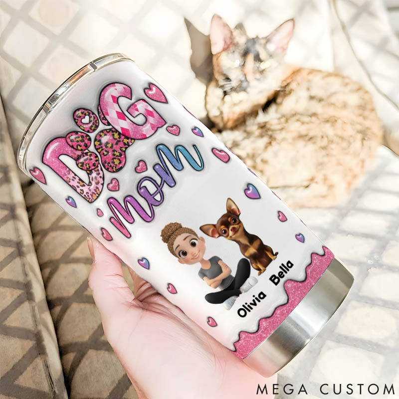 Personalized Dog Lover Sparkle with You Dog Mom 20oz Tumbler