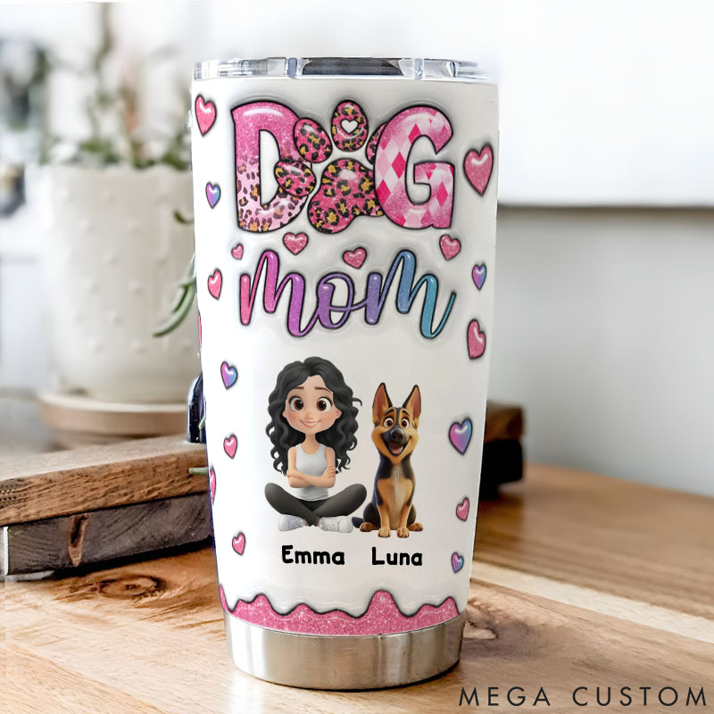 Personalized Dog Lover Sparkle with You Dog Mom 20oz Tumbler