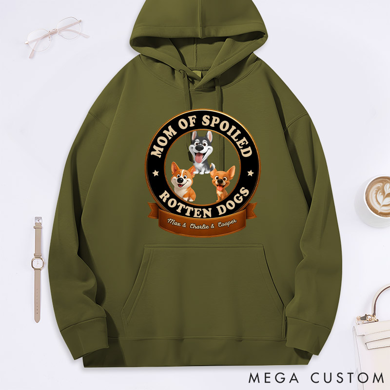 Personalized Dog Lover Spoiled Dog Mom Hoodies