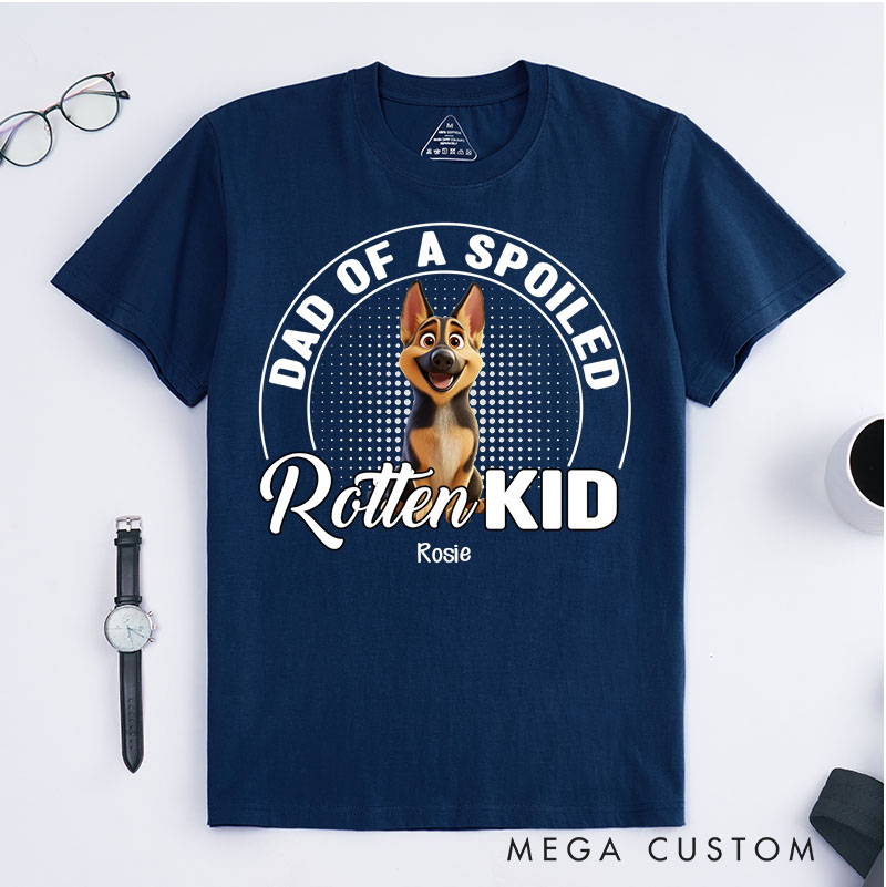 Personalized Dog Lover Spoiled Rotten Pet Chibi Cartoon Dad T-Shirt