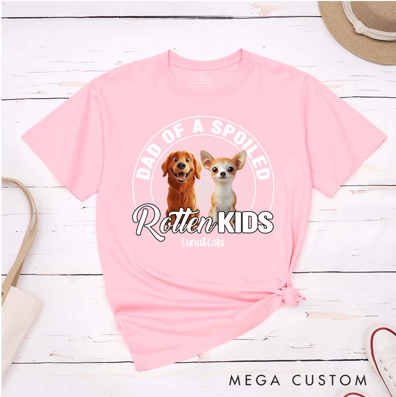 Personalized Dog Lover Spoiled Rotten Pet Chibi Cartoon Dad T-Shirt