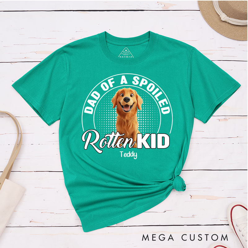 Personalized Dog Lover Spoiled Rotten Pet Chibi Cartoon Dad T-Shirt