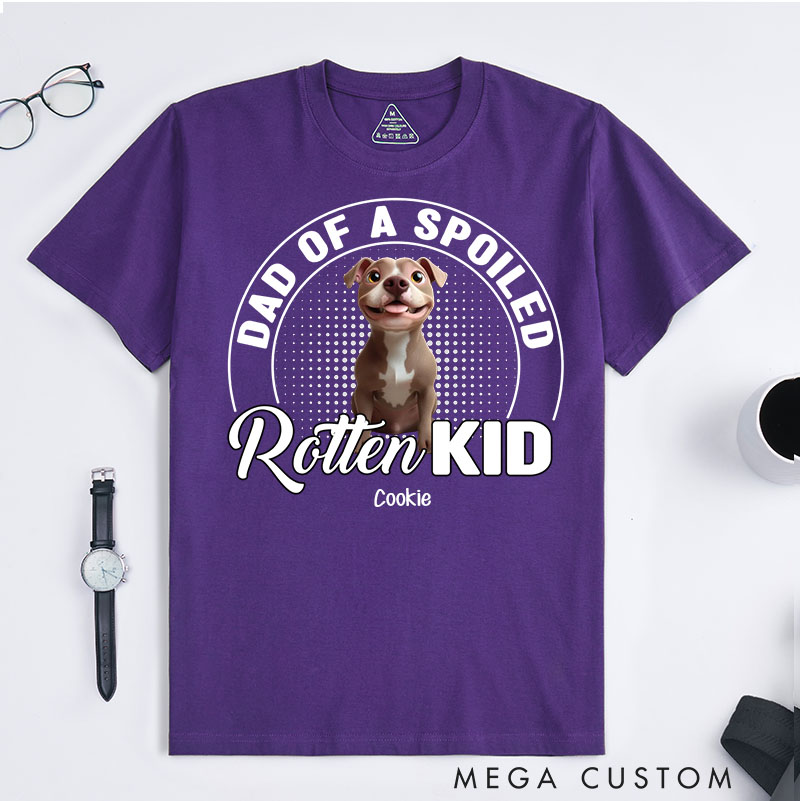 Personalized Dog Lover Spoiled Rotten Pet Chibi Cartoon Dad T-Shirt