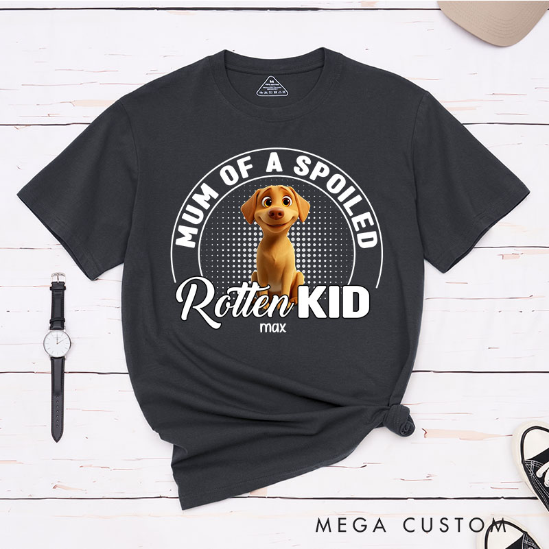 Personalized Dog Lover Spoiled Rotten Pet Chibi Cartoon Mom T-Shirt